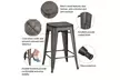 24inch Metal Bar Stools Counter Height Barstools Industrial Stackable Chairs - Second Medium