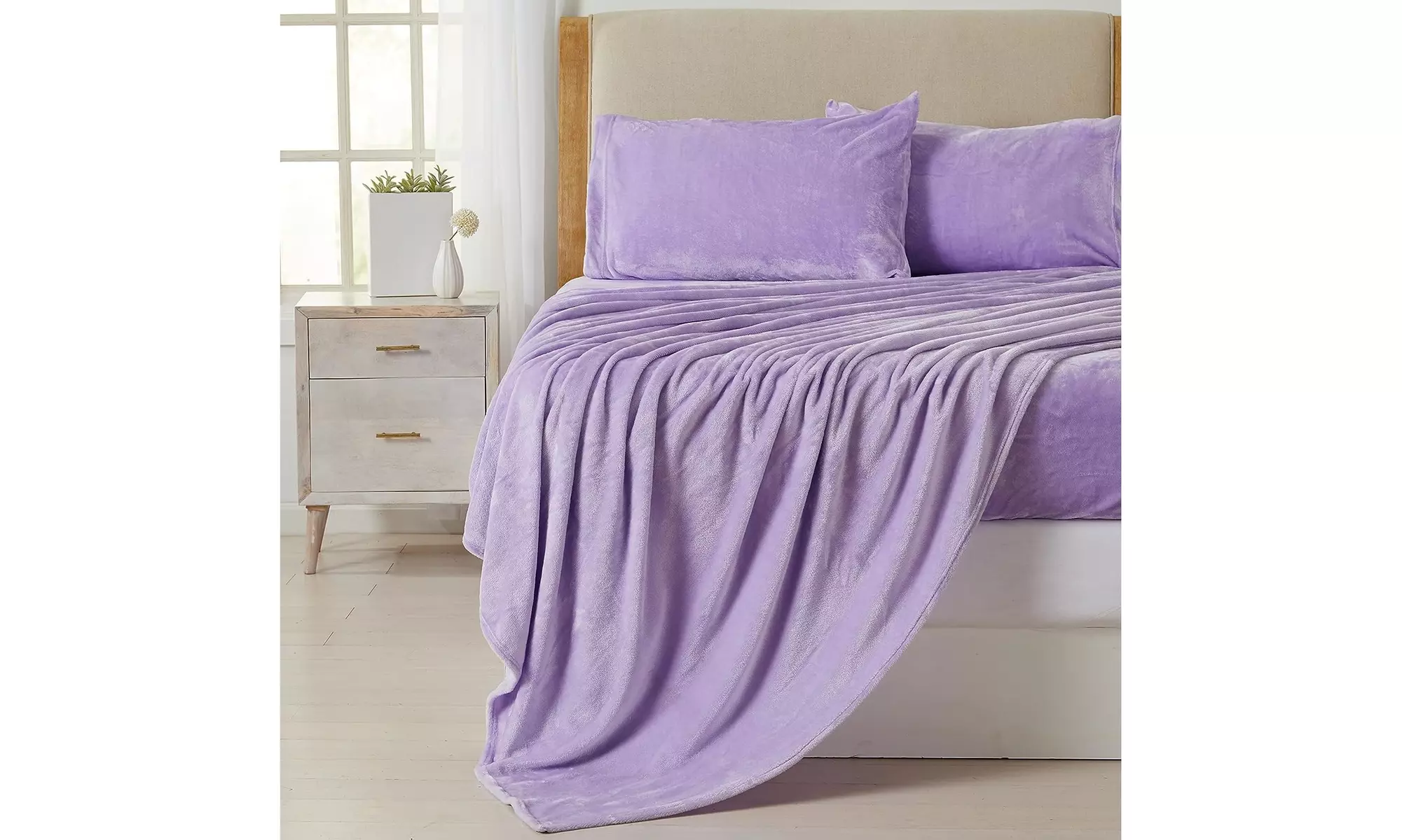 NY Loft Ultra Soft Micro Fleece Sheets Set with Extra Deep Pockets - Primary Image