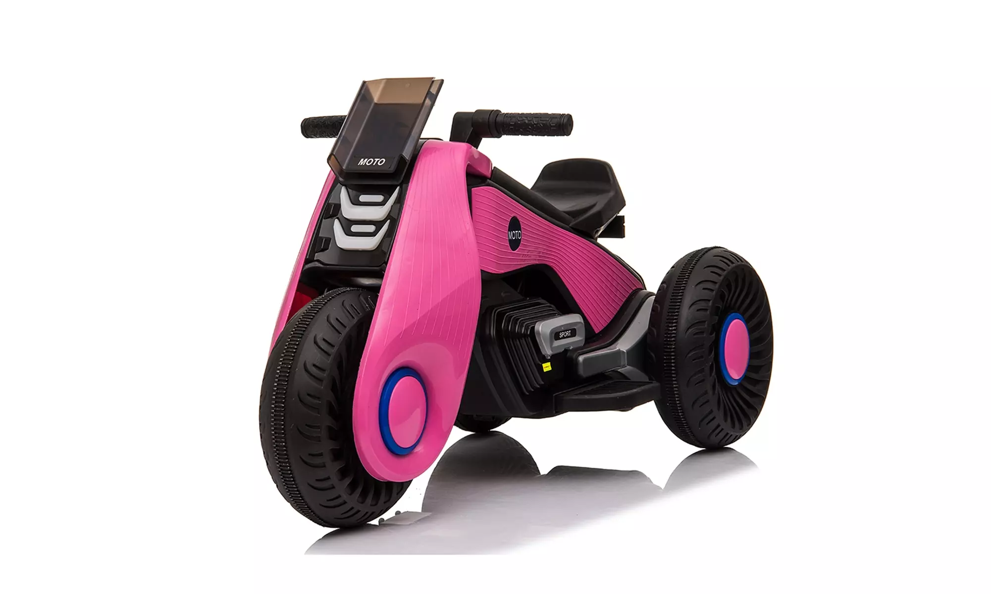 Children's Ride on Electric Motorcycle 3 Wheels Double Drive Pink - Primary Image