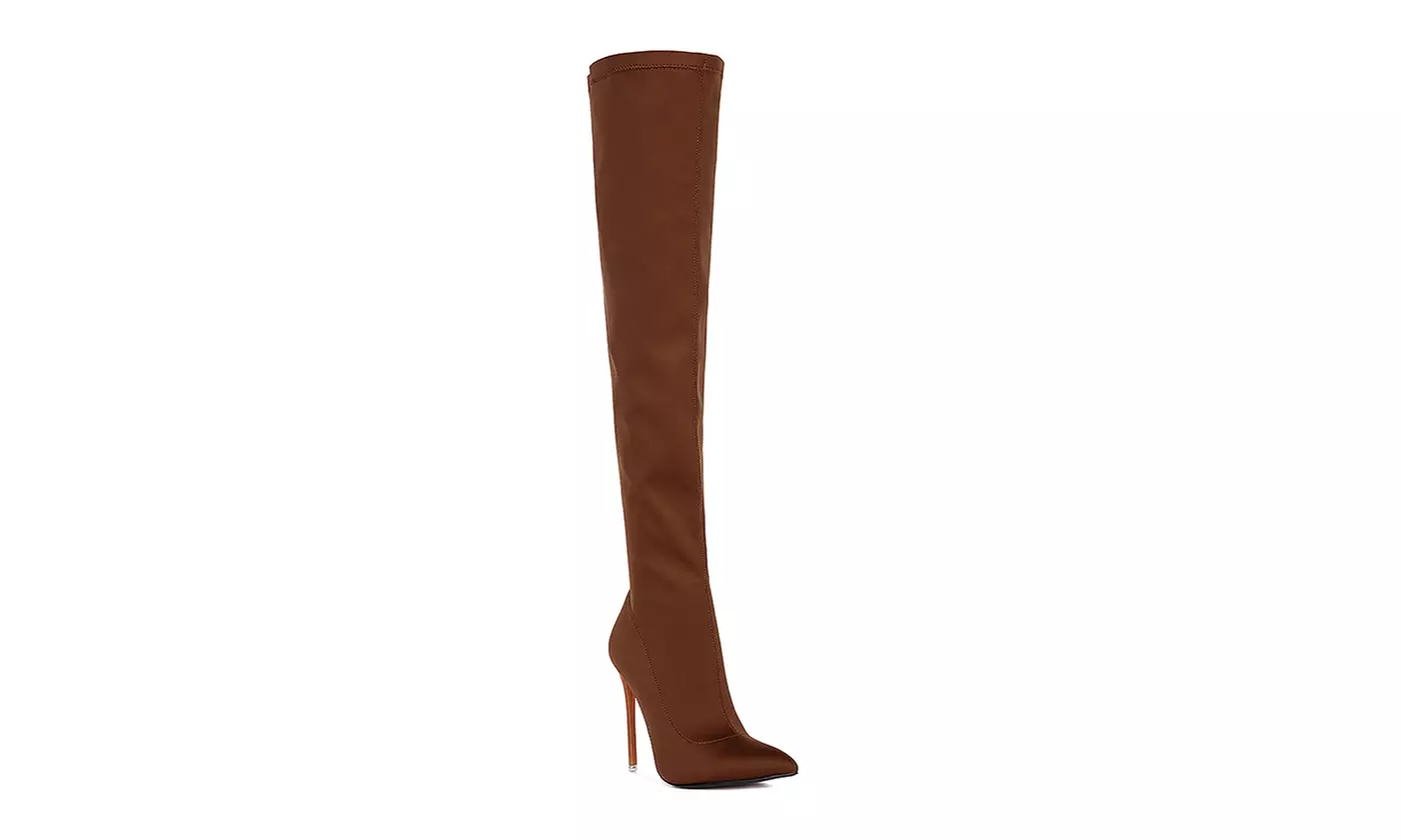 London Rag No Calm Superstretch Over the Knee Stiletto Boot