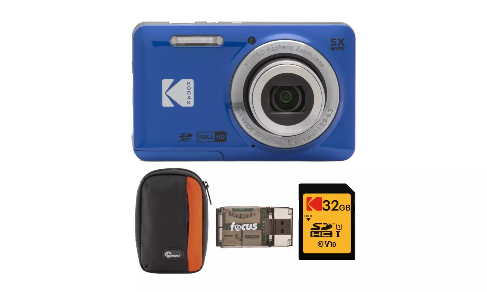 Kodak PIXPRO Friendly Zoom FZ55 Digital Camera (Blue) with Camera Case Bundle - Primary Image