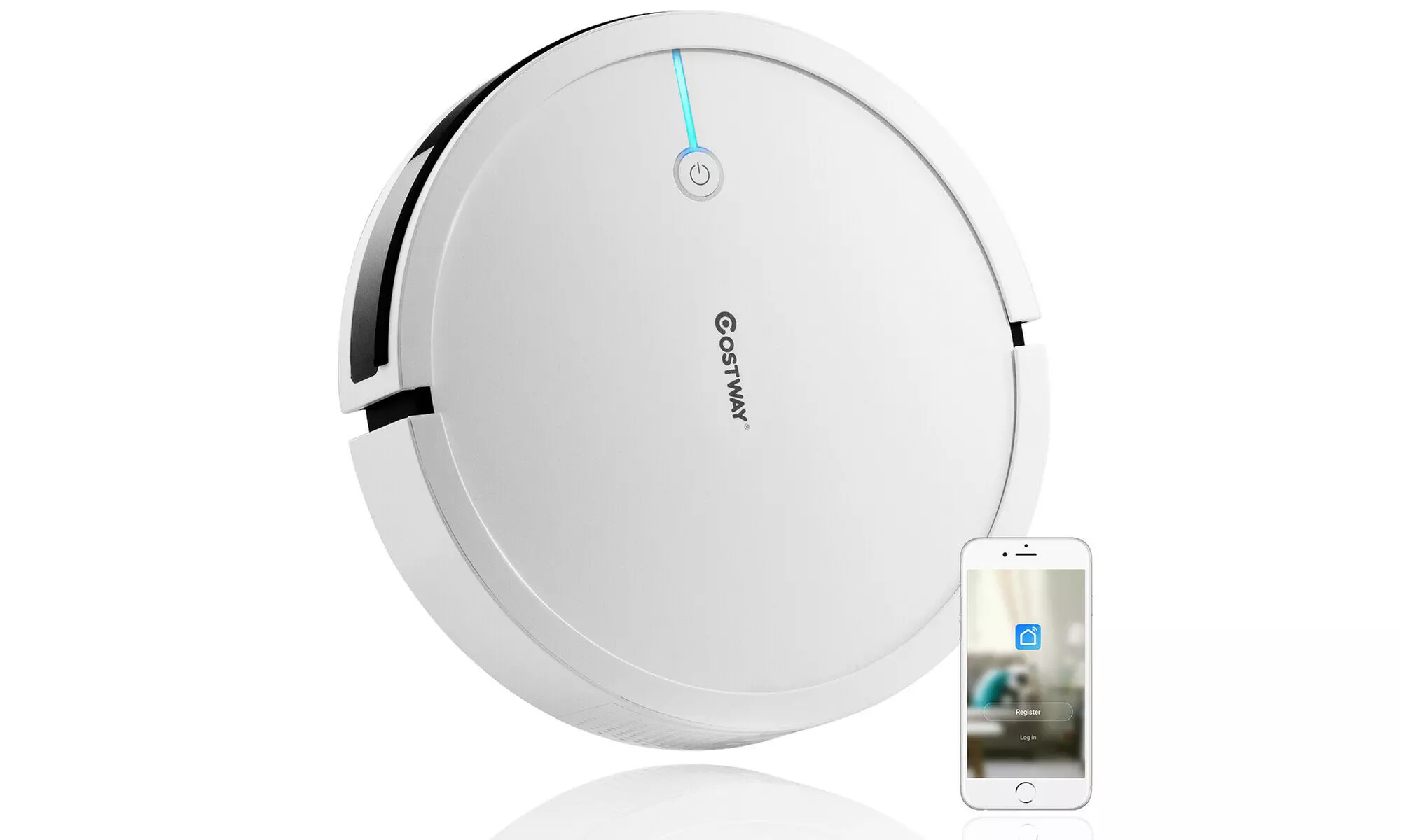 Costway Robot Vacuum Cleaner Self-Charge App Voice Control Filter Water - Primary Image