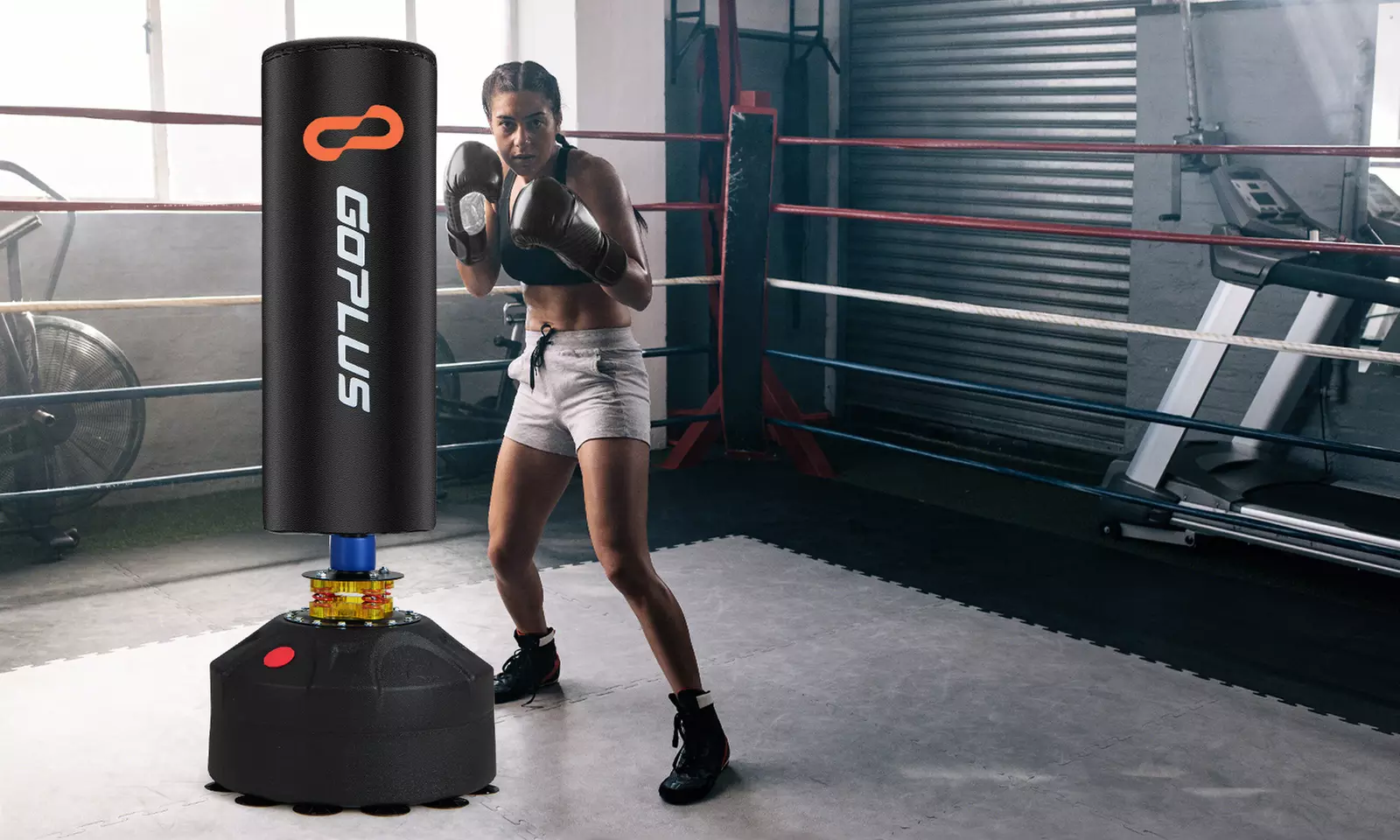 Costway Freestanding Punching Bag w/ Stand Suction Cup Base 5-layer Construction - Primary Image