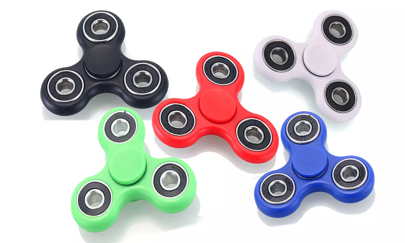 Premium Fidget Spinner Set (5-Pack-Black,Red,White,Green,Blue Color) - Second Medium