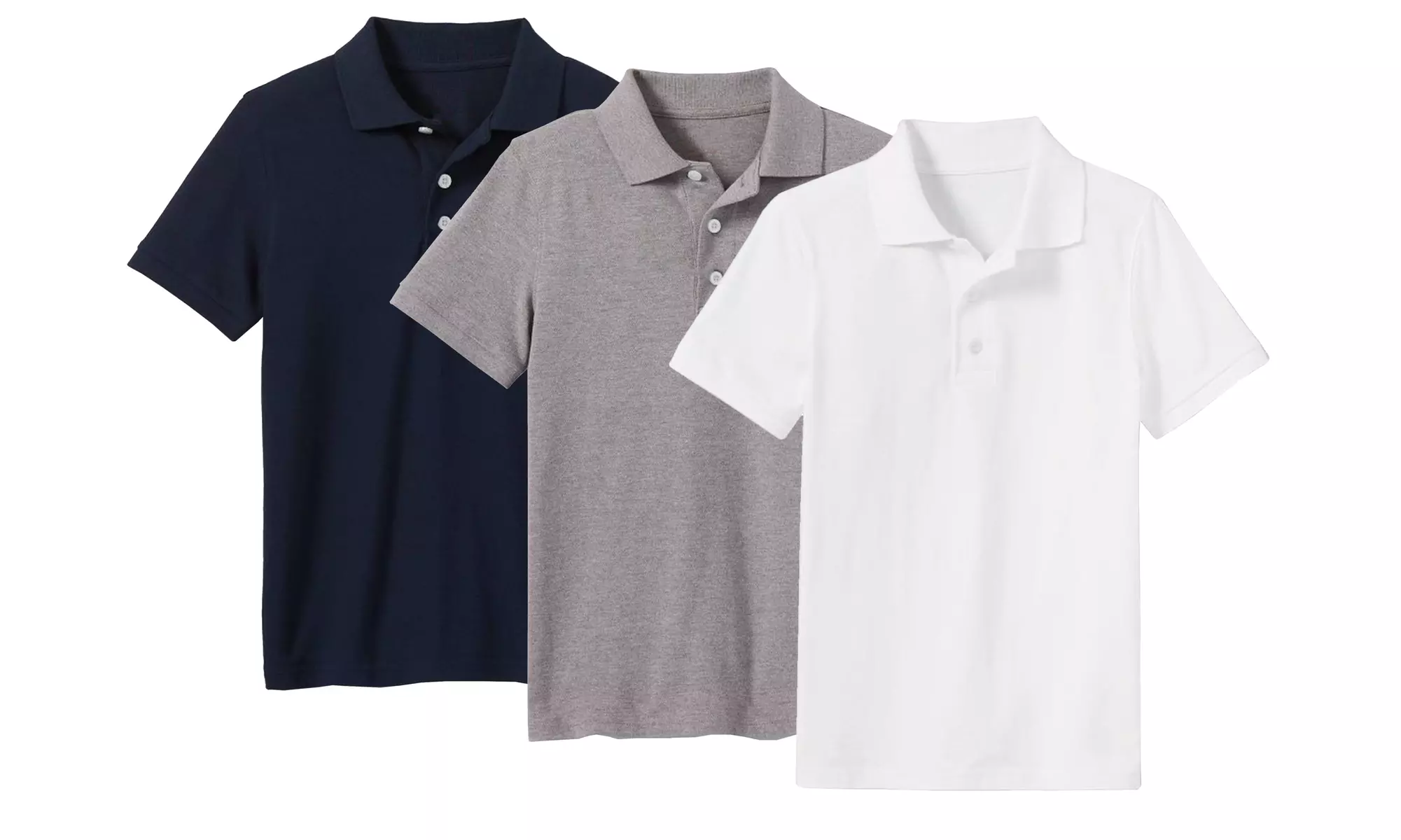 3-Pack Boy's Short Sleeve School Uniform Pique Polo Shirts (Sizes, 4-20)