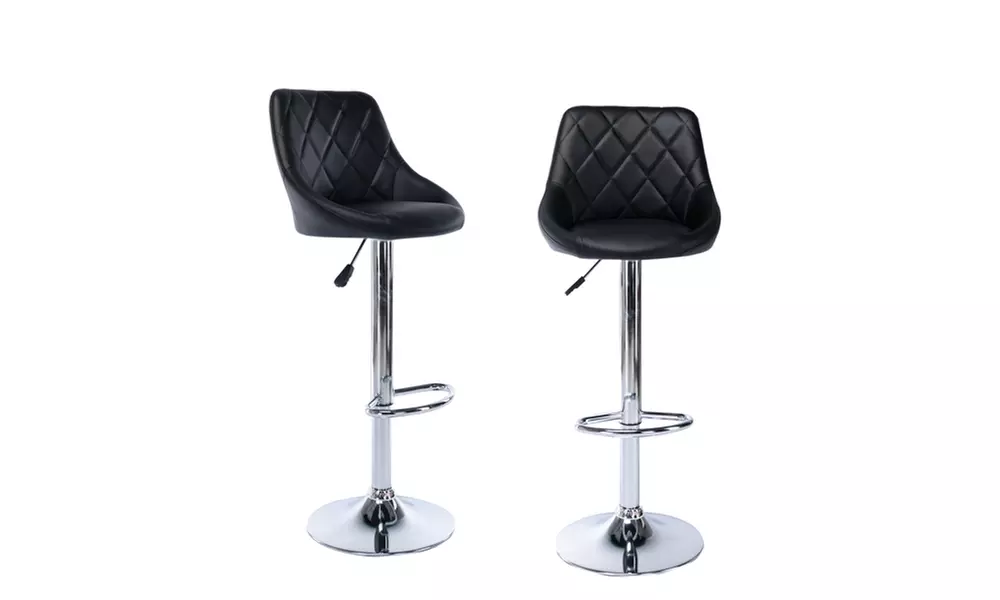Set of 2 Bar Stool,Swivel Stool with Backrest and Footrest, Dining Chair - Primary Image
