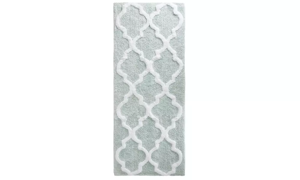 Oversized Lavish Home 100% Cotton Trellis Bathroom Mat (24" by 60")