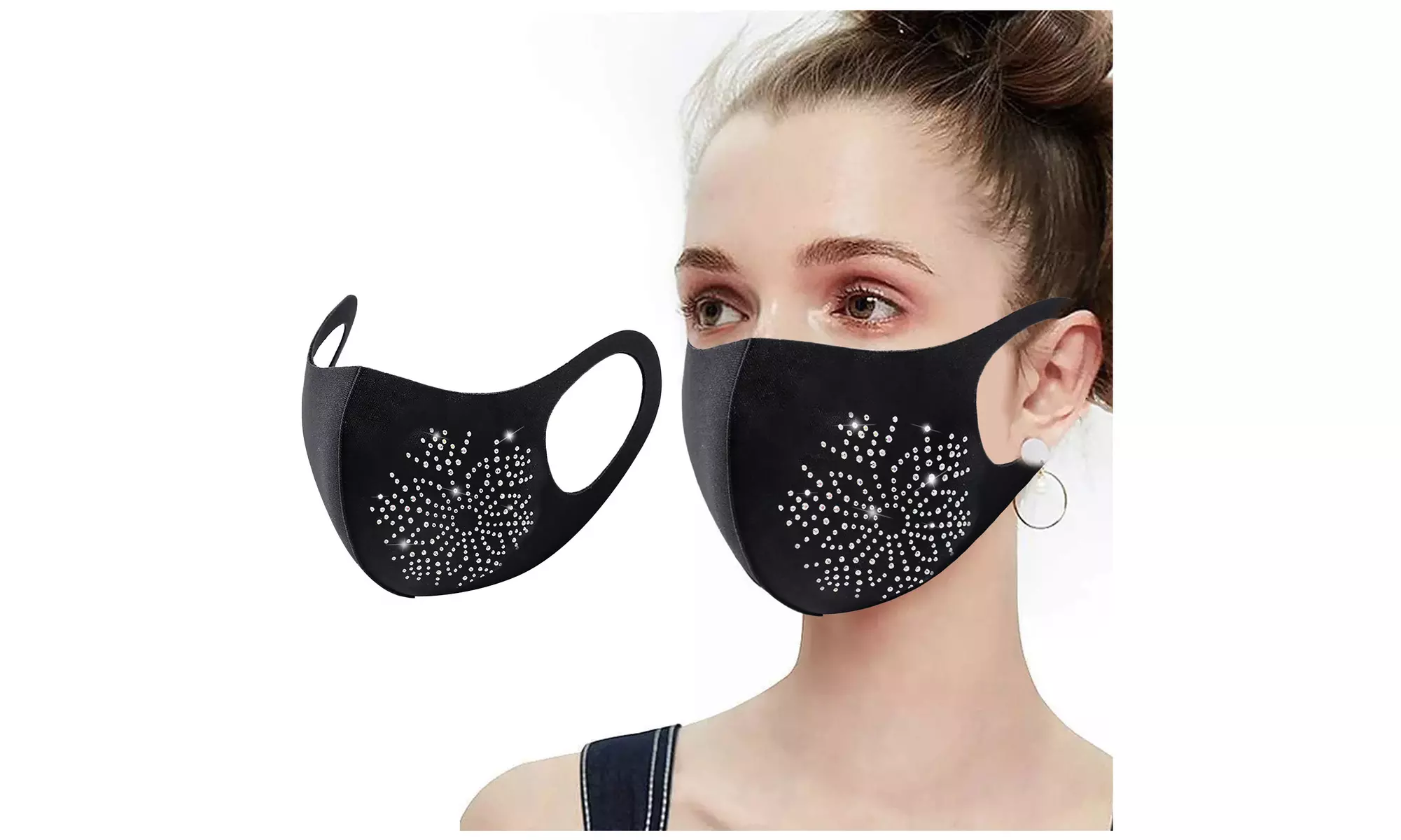 1PC Adult Crystal Face Mask Washable And Reusable Mask - Primary Image