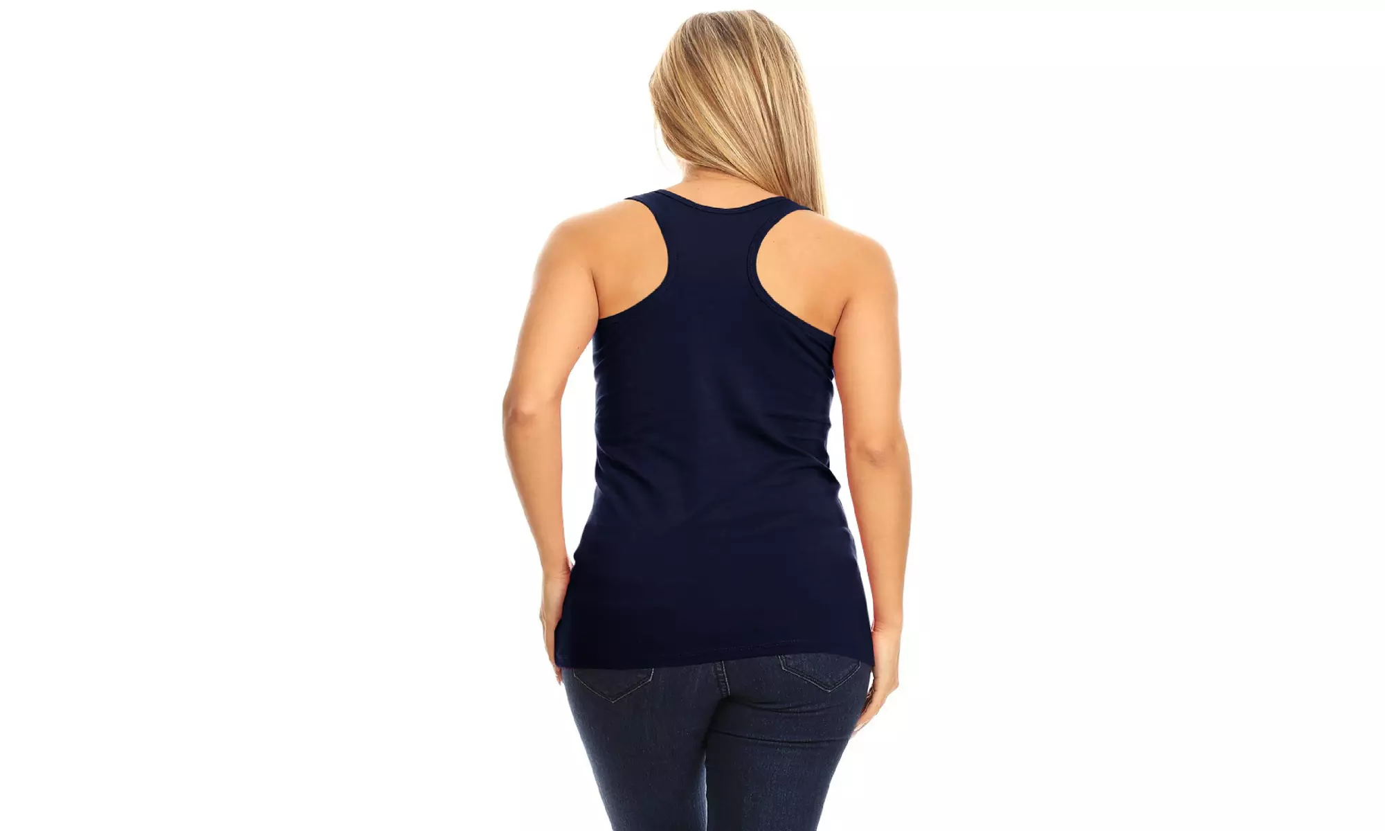 Basic Solid racerback tank top with scoop neck