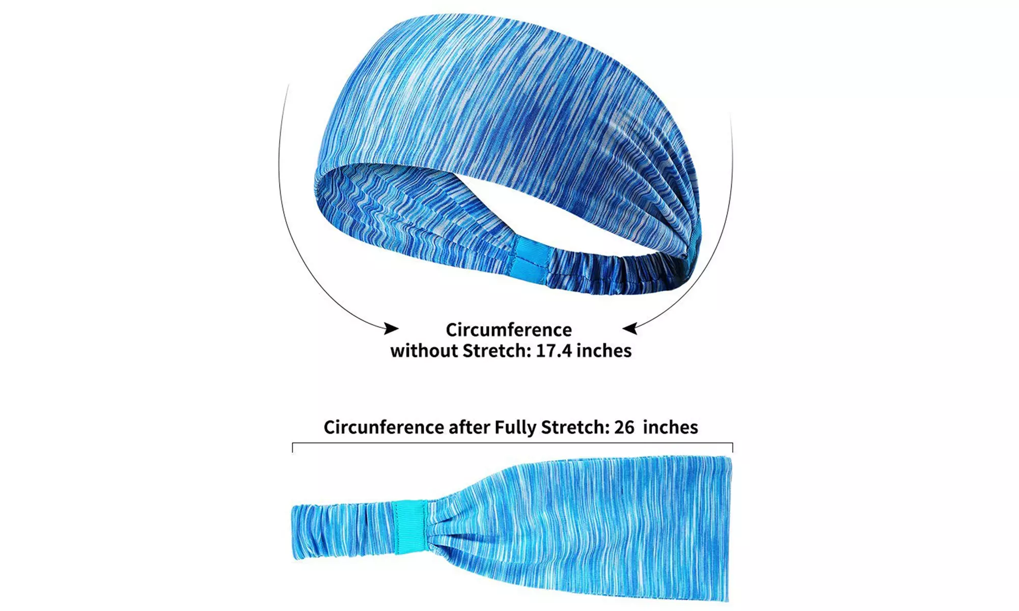 6 Pack Yoga Sports Fitness Headband, Womens Sweatband, Mens Sweatband - Image 4