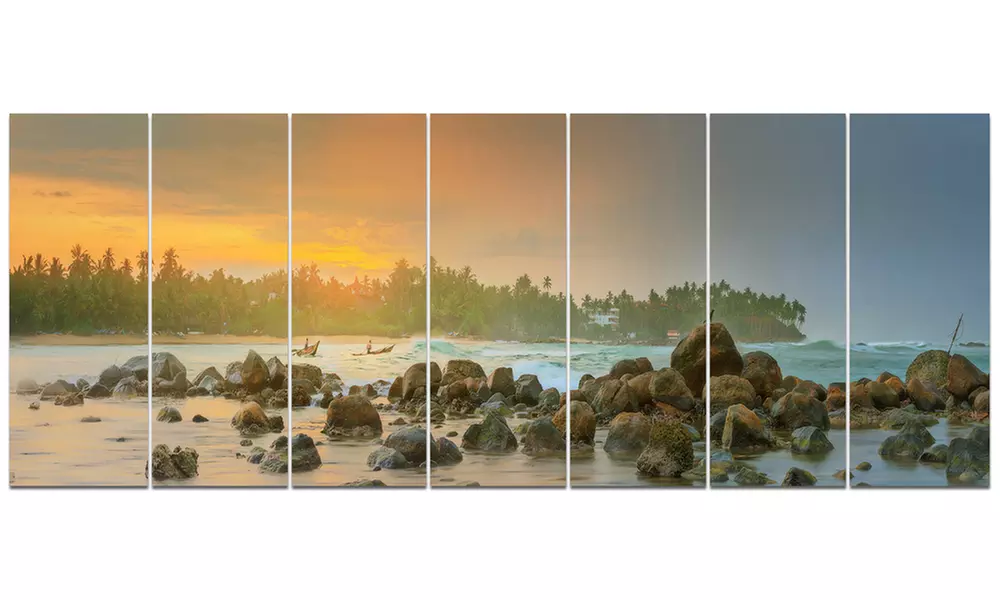 Extra Large Seascape Canvas Art Prints- 83 x 32 - 7Panels - Second Medium