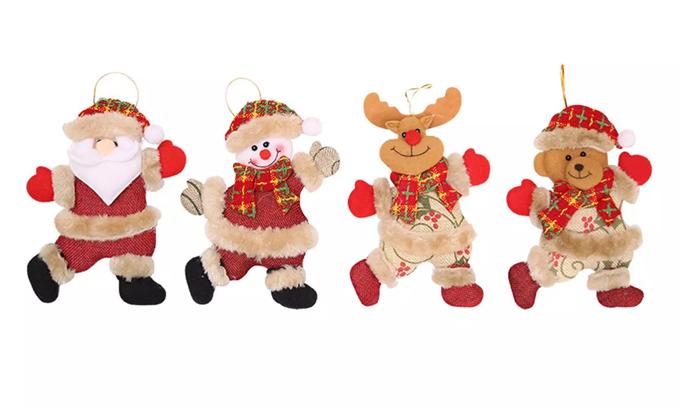 Christmas Santa Claus Snowman Reindeer Toy Doll Hang Decor Ornaments  - Primary Image