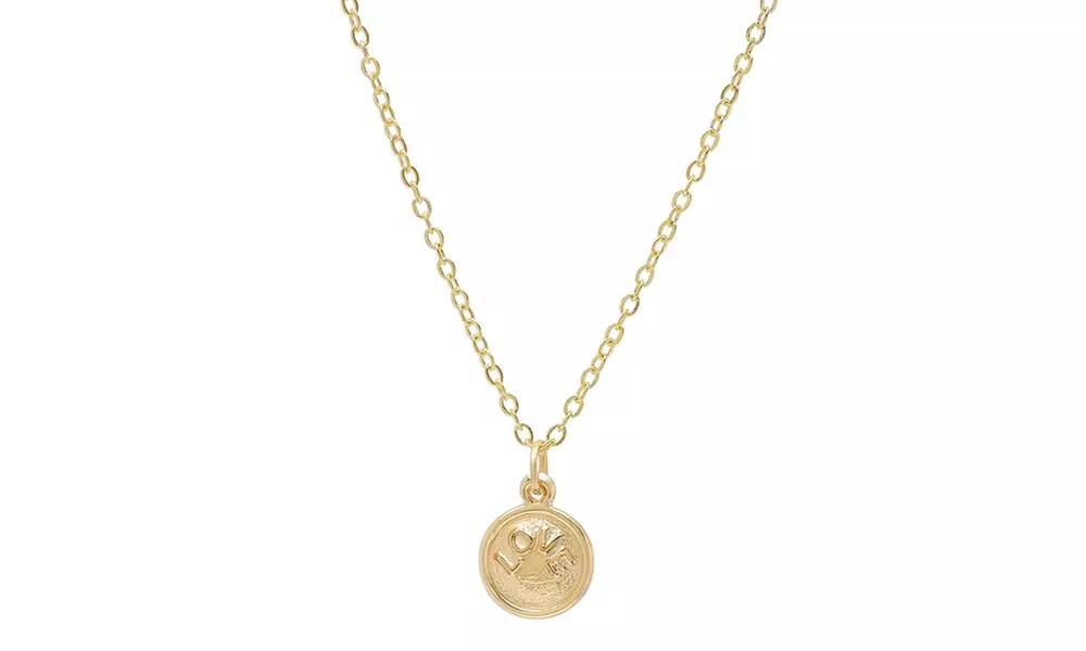 Disc Pendant Necklace In 14K Solid Gold