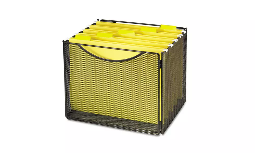 Safco Products Desktop File Storage Box, Steel Mesh, 12 1/2wX 11d X10h - Primary Image