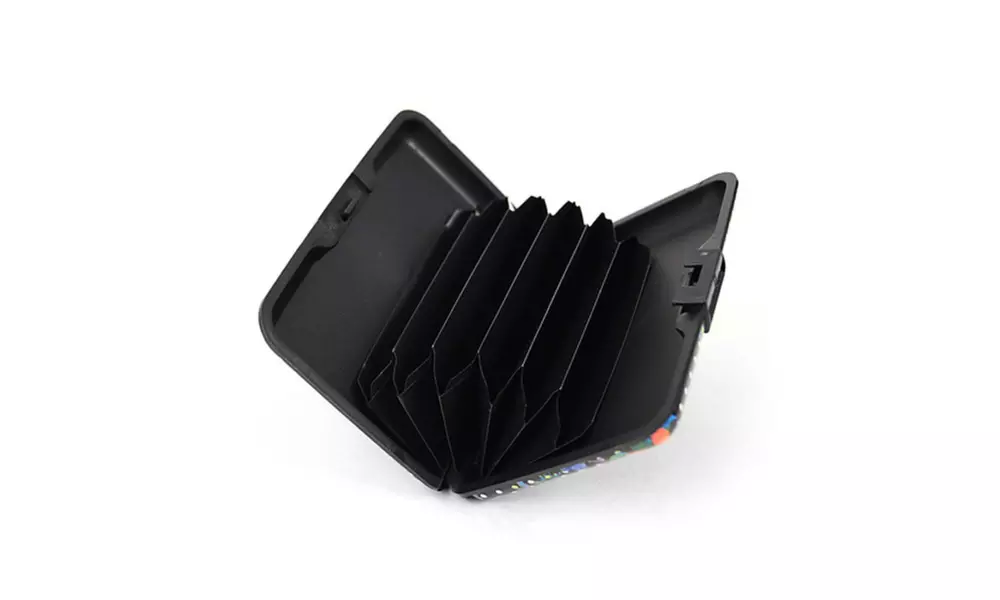 Card Guard Aluminum Compact Wallet Card Holder RFID Protection - Pink Heart - Second Medium