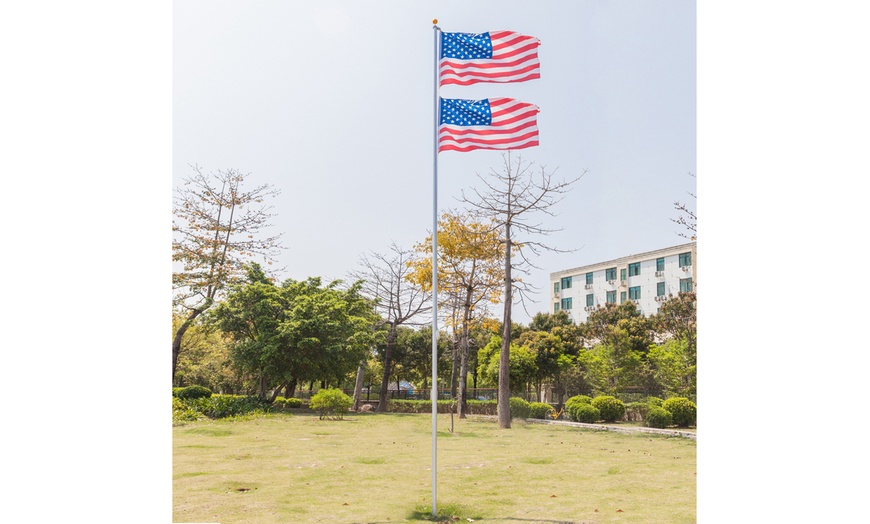 Heavy Duty Aluminum Outdoor In Ground Flag Poles | Groupon