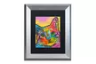Dean Russo 'Tilt Cat' Matted Silver Framed Art - Second Medium
