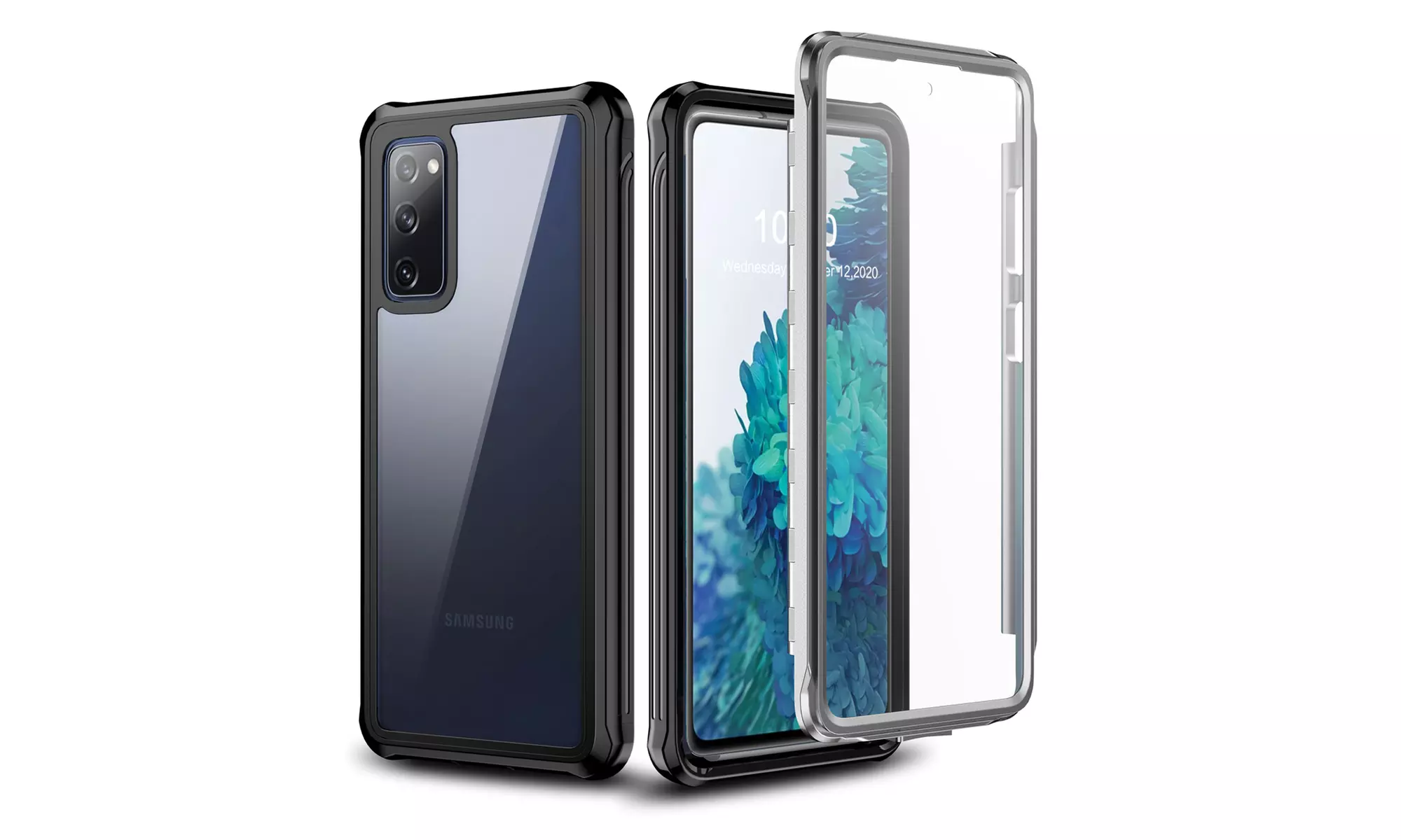 Shockproof Heavy Duty Clear Case With Screen Protector For Samsung Galaxy S20 FE - Primary Image
