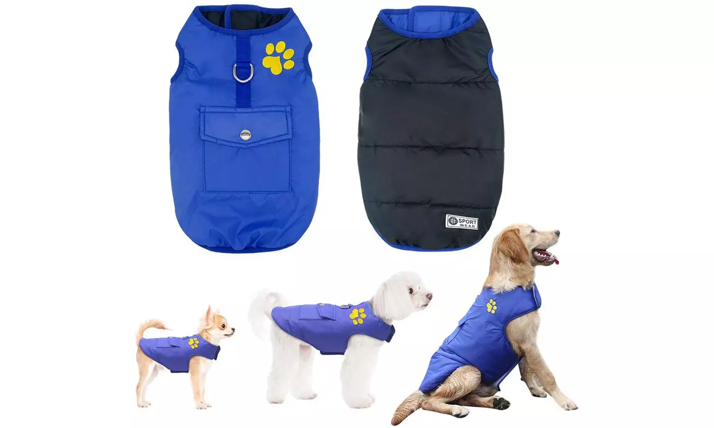 Winter Waterproof Warm Reversible Dog Vest Coats Jackets Outwear