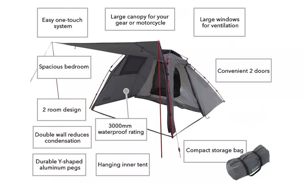 Moto Dome Tent Two Room Camping Tent - Second Medium