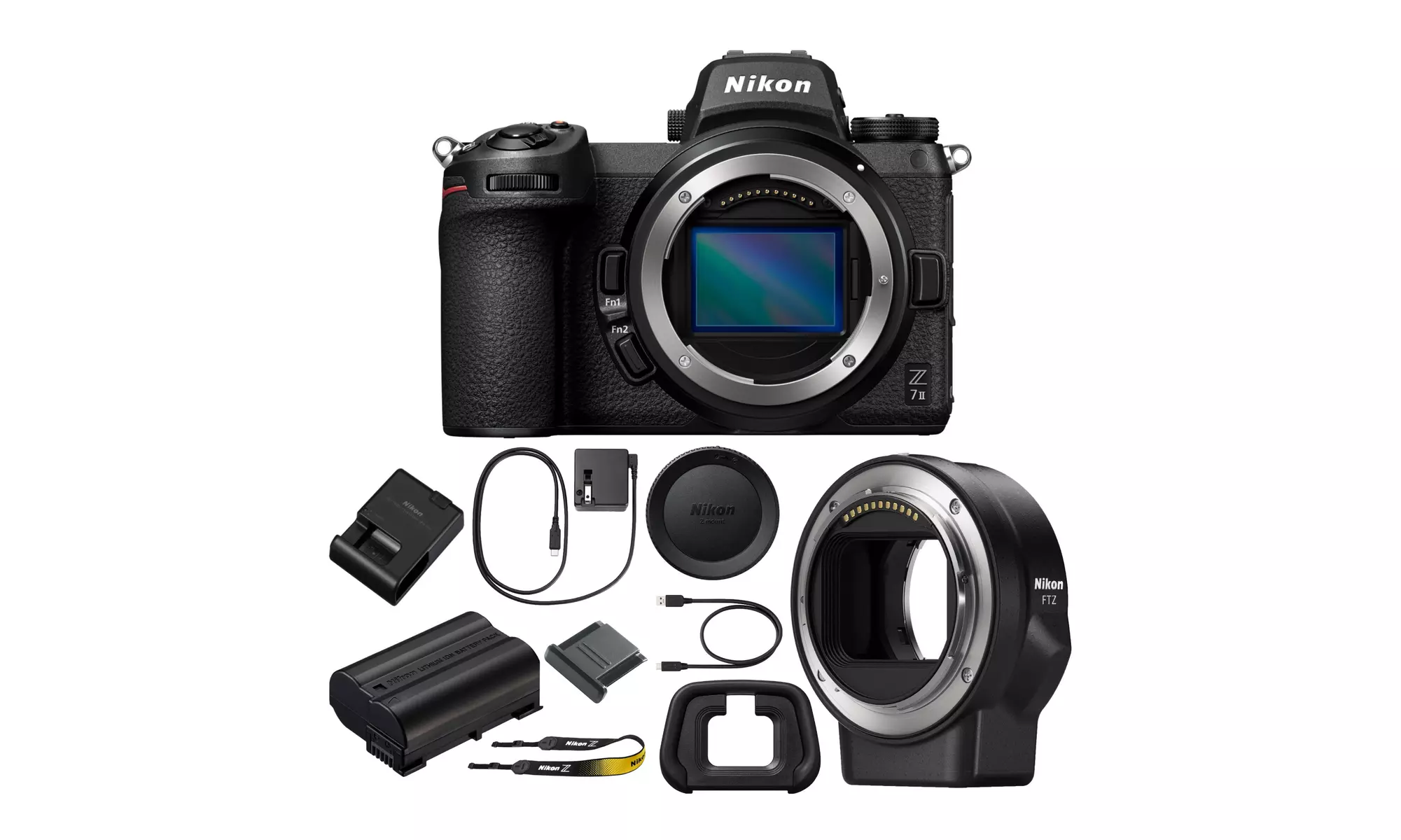 Nikon Z7II Mirrorless Digital Camera Body with Nikon FTZ II Mount Adapter - Primary Image