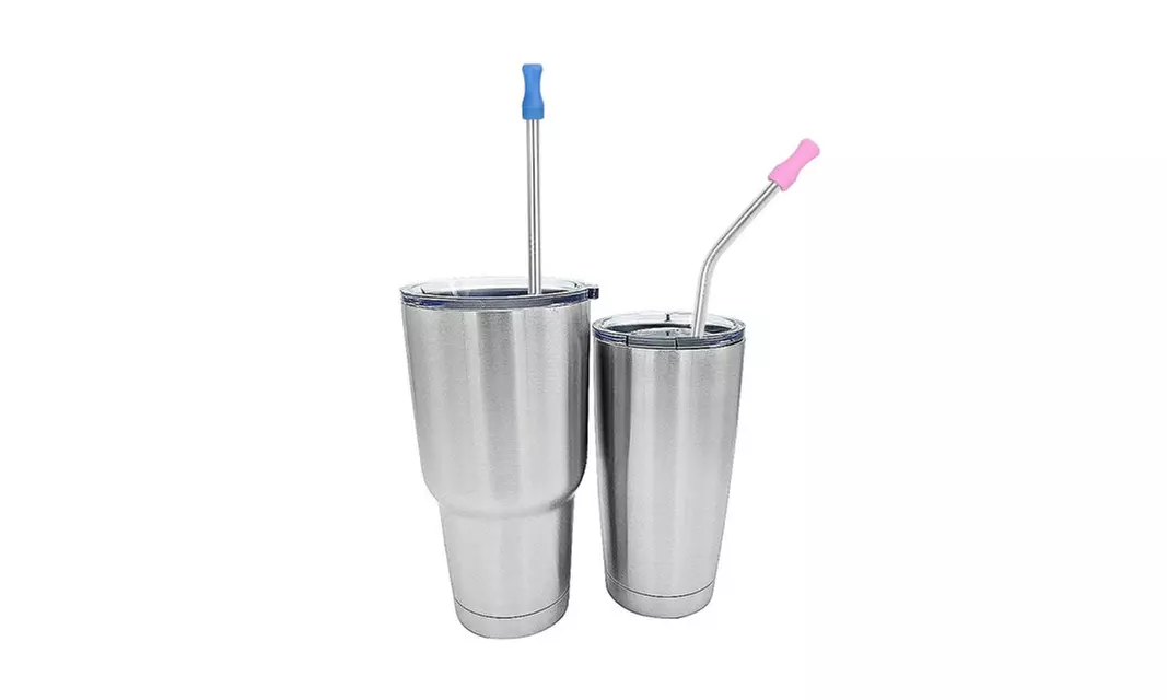 10.5 inch Long Reusable Stainless Steel Drinking Straws Brushes Kit