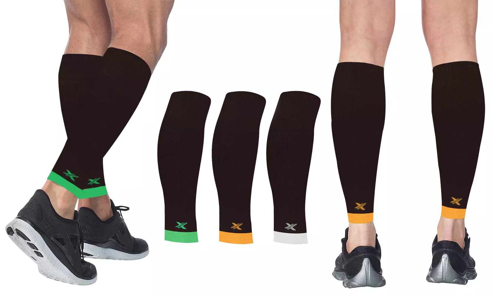XTF Elite Copper-Infused Lightweight Calf Compression Sleeves (1 Pair) - Primary Image