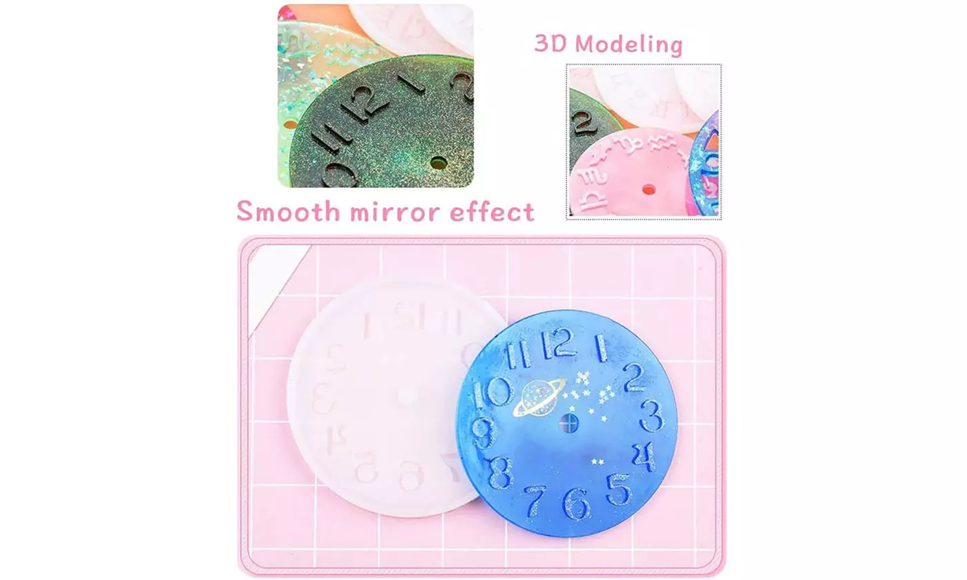 Silicone Clock Epoxy Resin Mold DIY Making Casting Tool Mould Handmade Craft