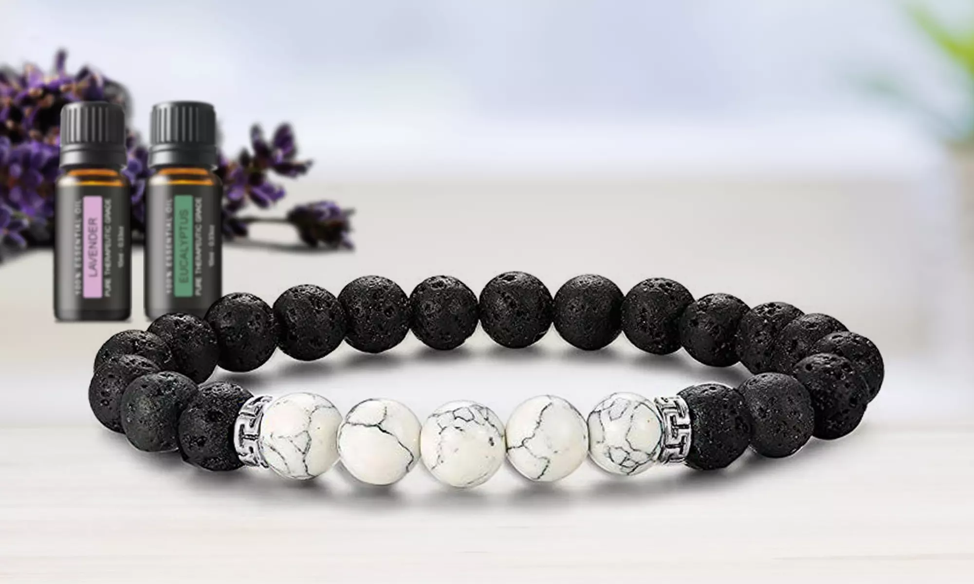 Natural Agate Diffuser Bracelet with Optional Essential Oils