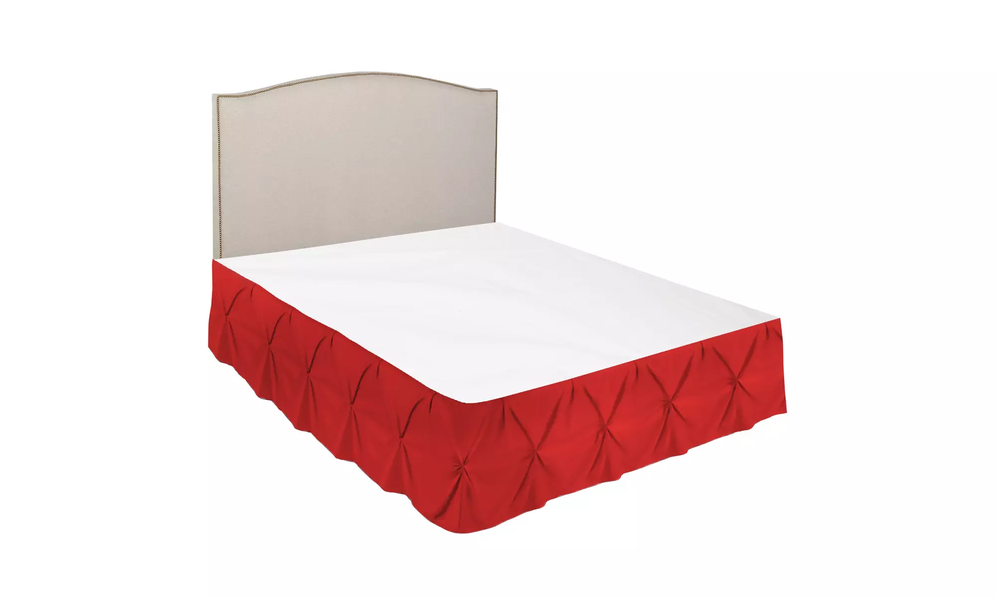 Nestl Pinch Pleat Bed Skirt - 14 inch Tailored Drop Pintuck Dust Ruffle
