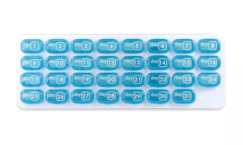 31 Day Monthly Pill Organizer Tray Daily Pop-Out Pods - Travel Home  - Primary Image