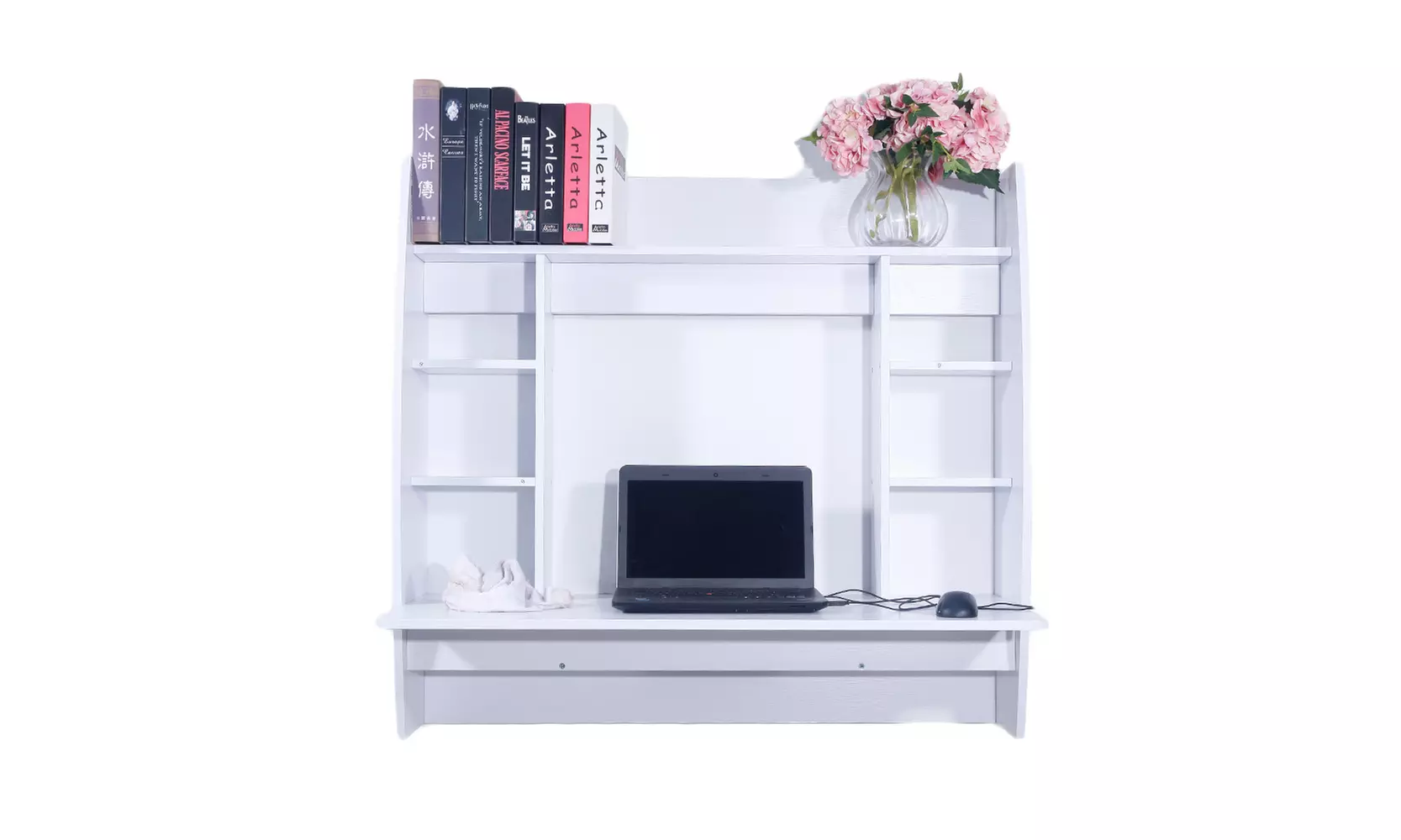 Exquisite Room saving Wall Built-up Computer Desk White - Primary Image
