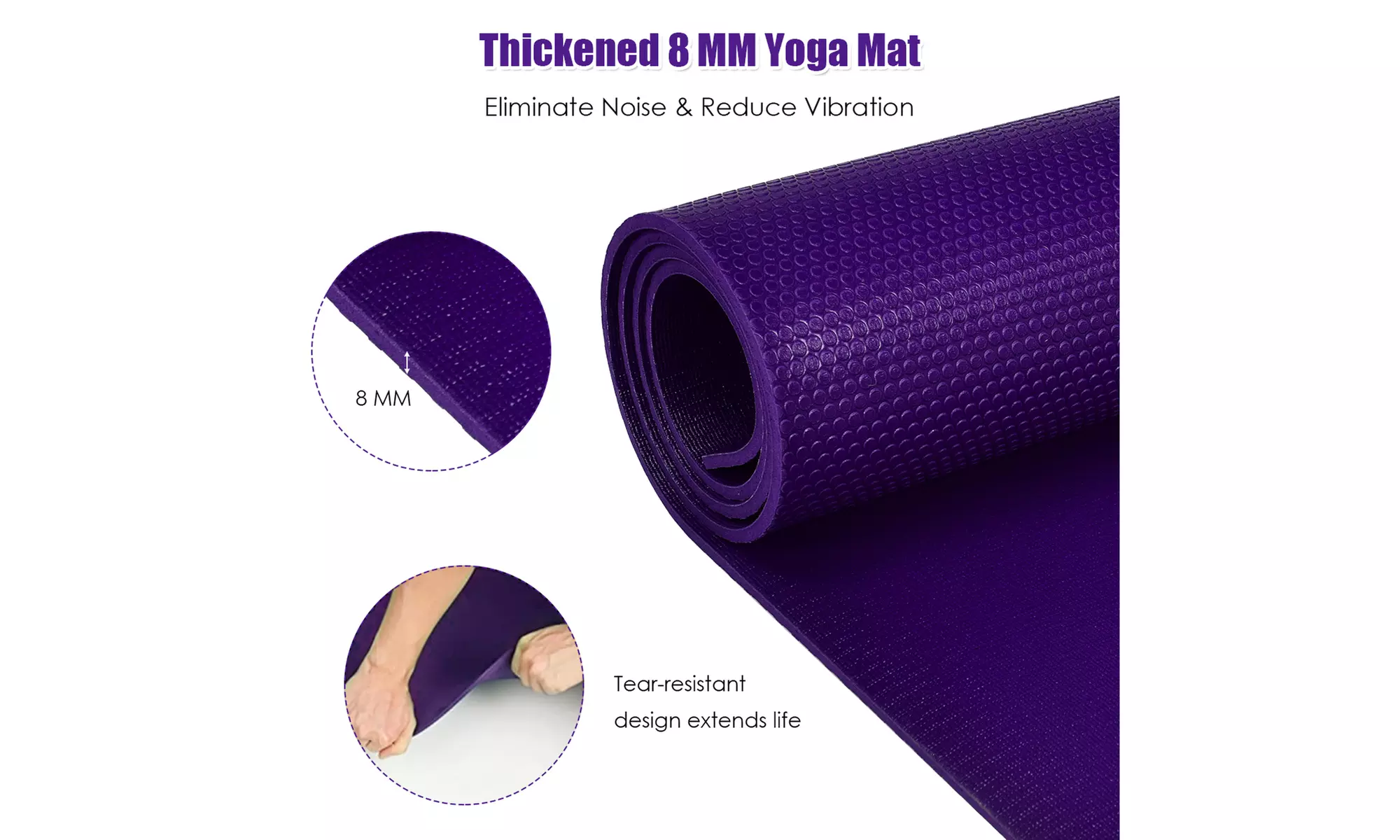 Large Yoga Mat 6' x 4' x 8 mm Thick Workout Mats for Home Gym Flooring