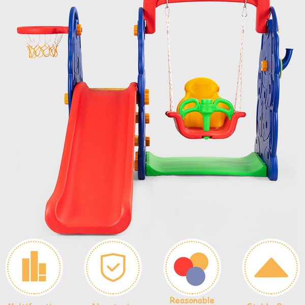 3 in 1 slide swing basketball