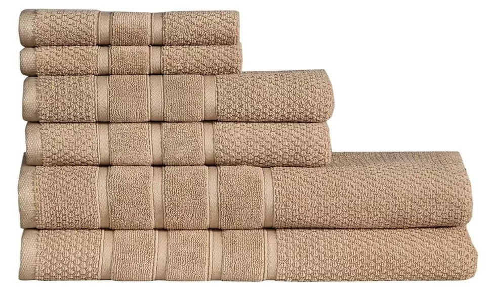 Feather & Stitch Ultra Soft 6 Piece Cotton Towel Set (100% Cotton) - Primary Image