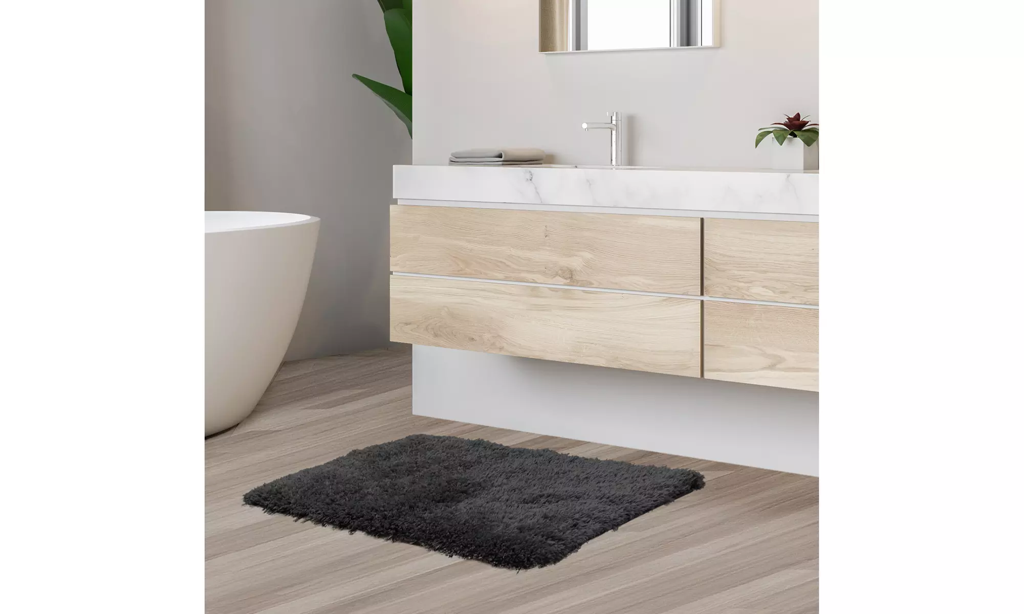 Clara Clark Non-slip Shaggy Bath Rug Set