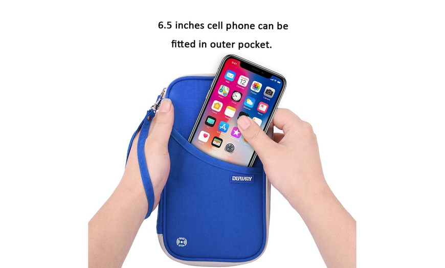 Image 38: Travel Wallet RFID Blocking Document Organizer Bag