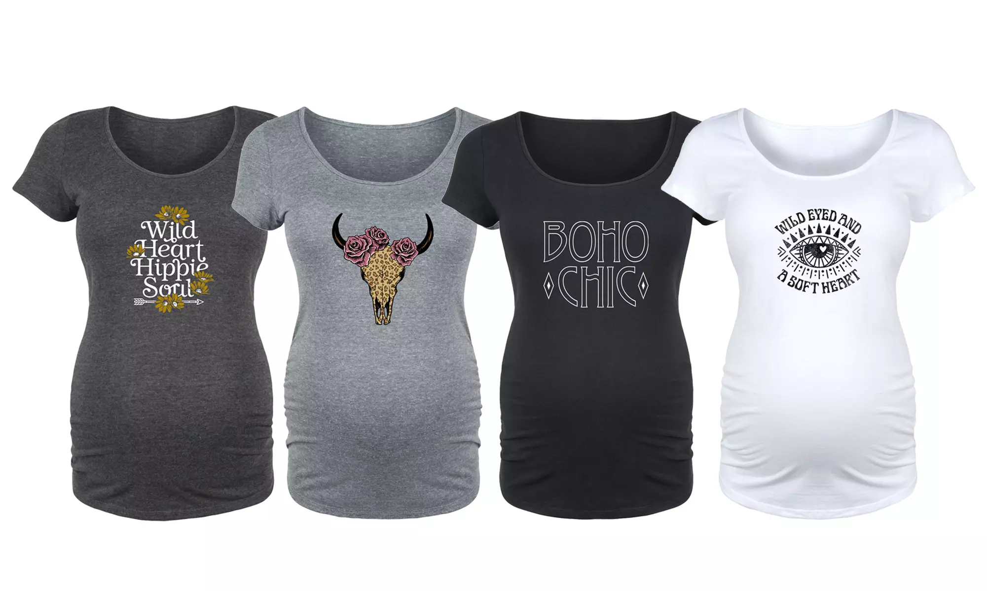 Women's Maternity Boho Chic and Hippie Heart Tees - Primary Image