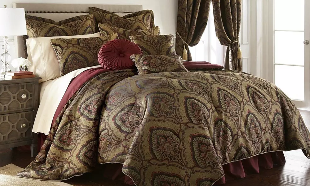 Chezmoi Collection Seville 9-piece Jacquard Paisley Oversized Comforter Set - Second Medium