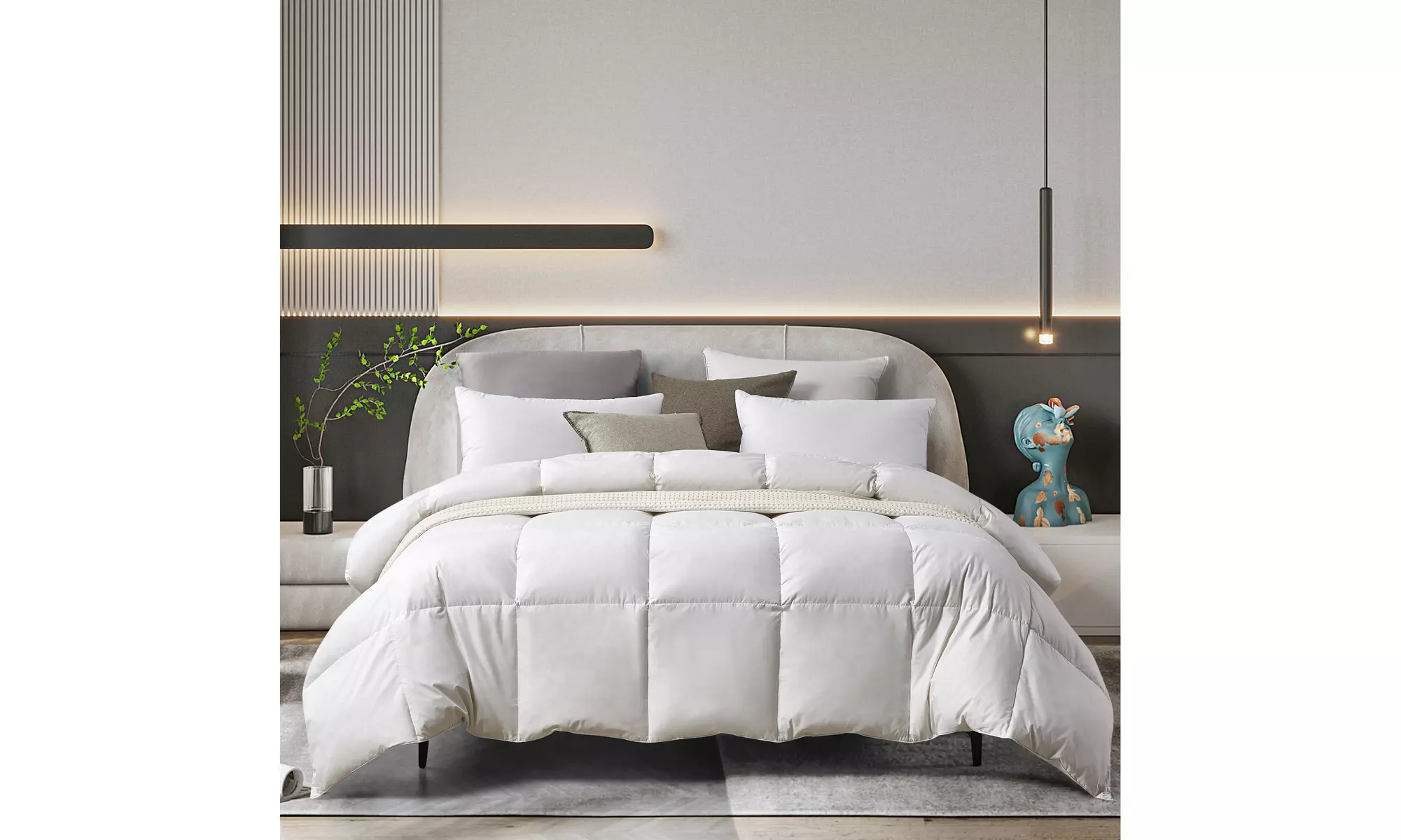 Farm To Home Organic Cotton White Medium Warmth Down and Feather Comforter - Second Medium
