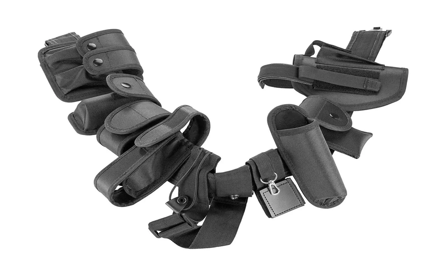 Police Security Guard Modular Enforcement Equipment Duty Belt Tactical 600 Nylon - Second Medium