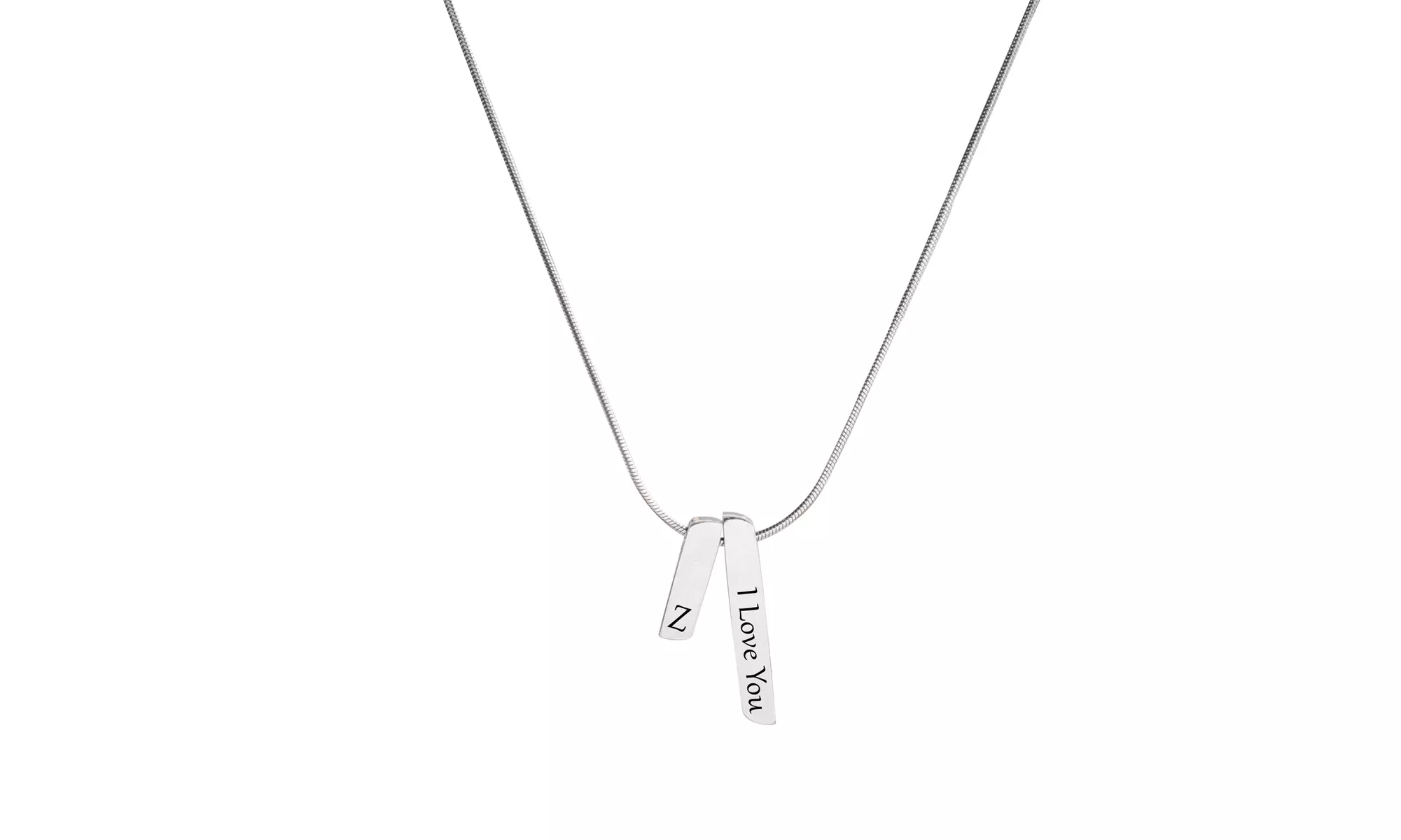 Double Bar Initial Necklace By Pink Box - Second Medium