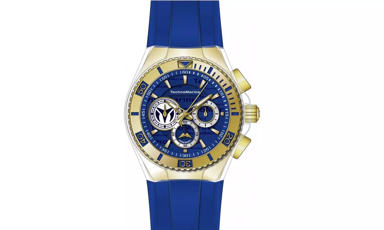 Technomarine TM-118125 Cruise Men's 46mm Chronograph Gold-Tone Blue Dial Watch - Primary Image