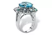 8.60 TCW Oval-Cut Genuine Blue and White Topaz Ring - Second Medium