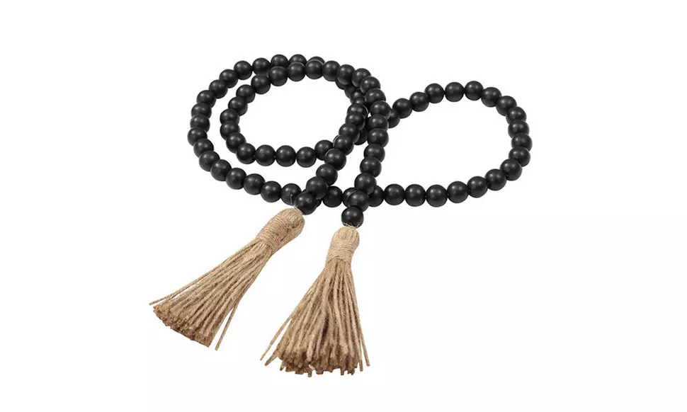 Wood Bead Farmhouse Country Beads Holiday Decoration Wall Hanging Prayer Beads