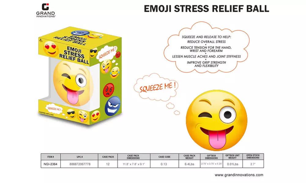 Wink Tongue Emoji Stress Ball - Primary Image