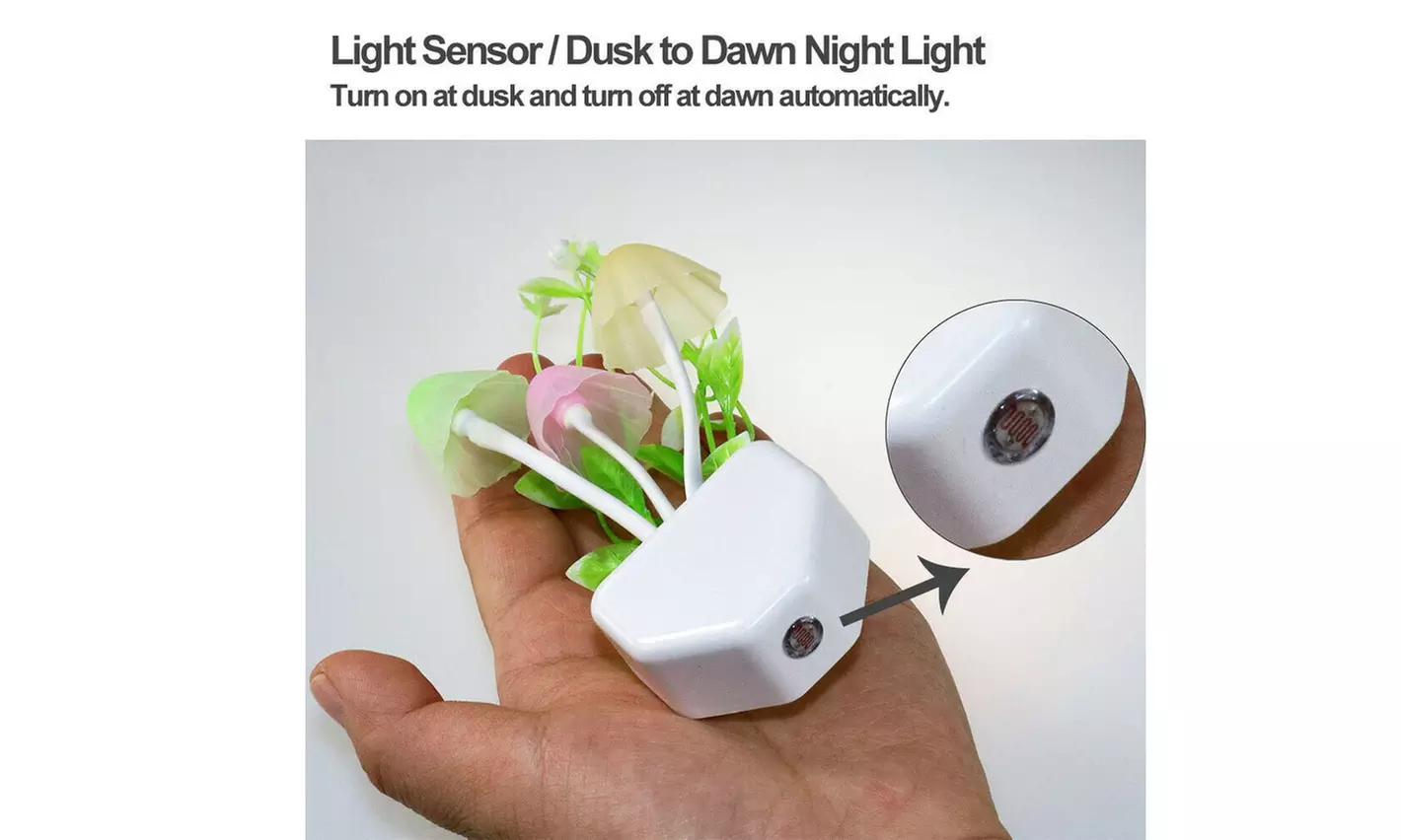 2 Pack Romantic Colorful Sensor LED Mushroom Night Light Wall Lamp Home Decor - Second Medium