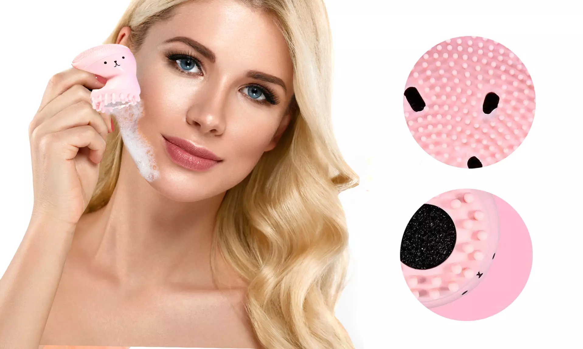 Adorable Silicone Jellyfish Facial Exfoliator, Cleansing and Massaging Brush