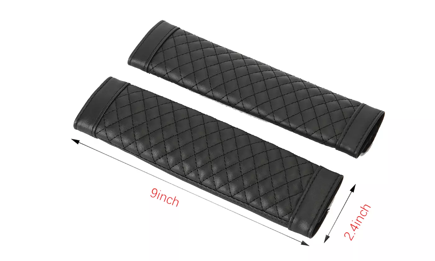 2pcs Seat Belt Shoulder Pad Cover Car Safety Leather Cushion Harness Strap
