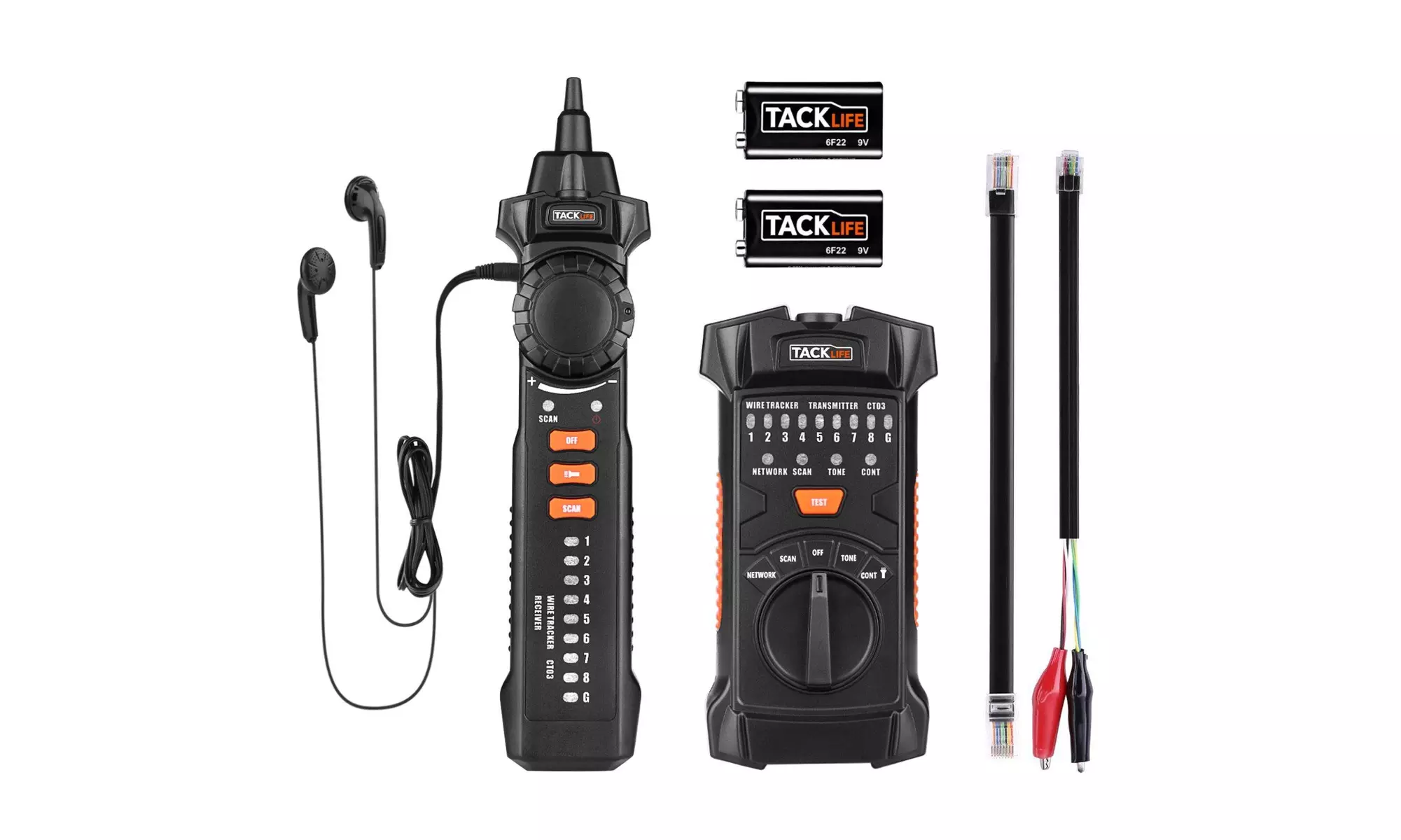 Tacklife Wire Tracker, Multifunctional RJ11 RJ45 Cable Tester for Ethernet LAN - Primary Image